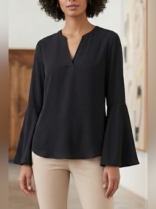 J. Crew Factory Tops - J. Crew Bell Sleeve V Neck Blouse